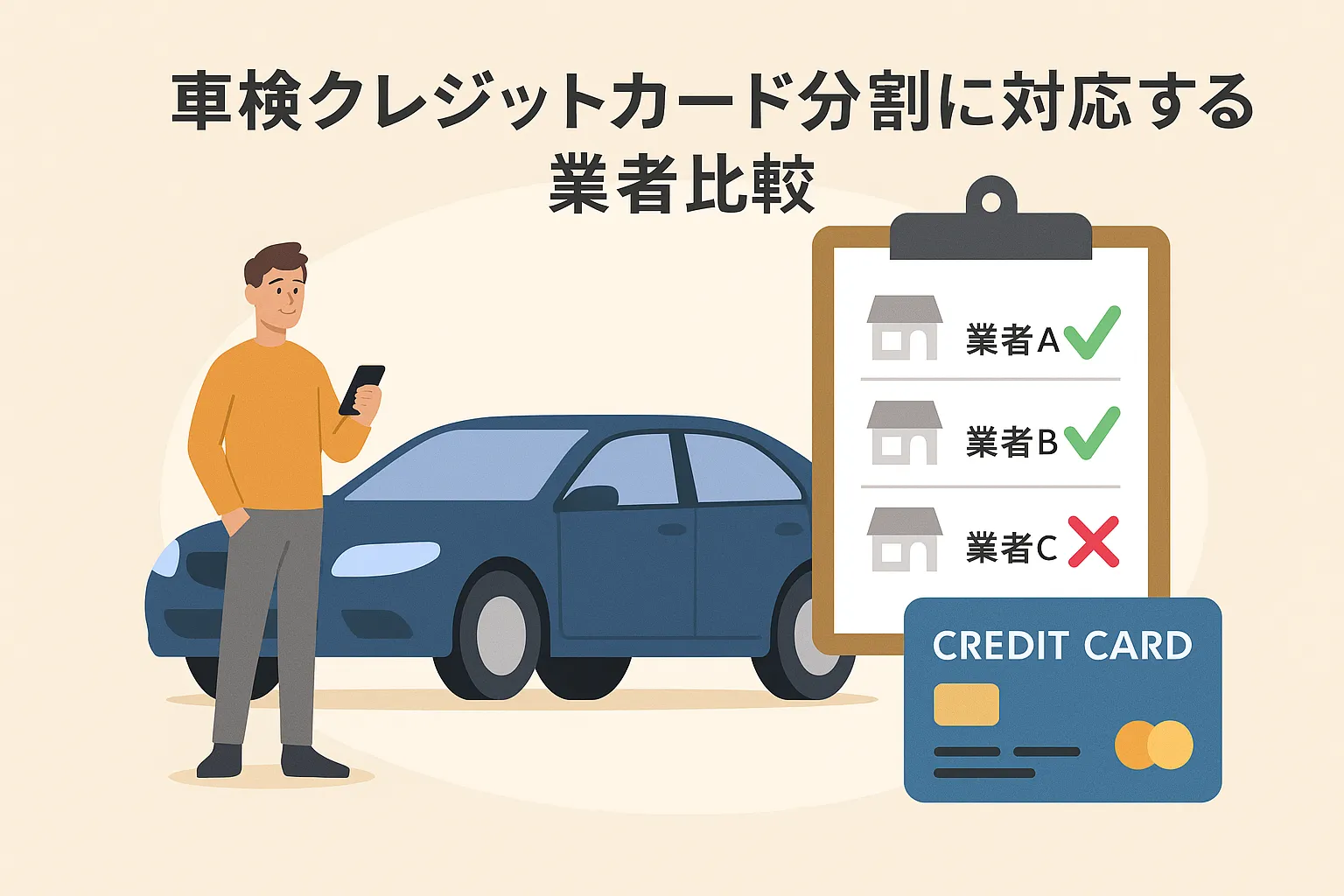 車検クレジットカード分割に対応する業者比較