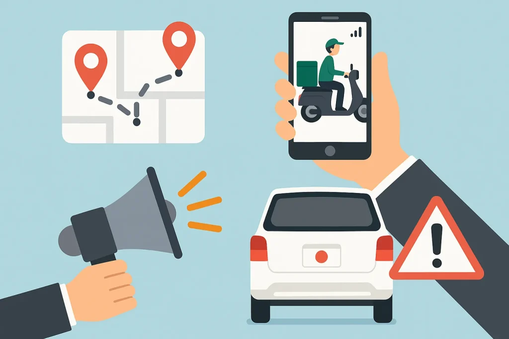 登録が車じゃないのに配達するとバレる仕組みとは