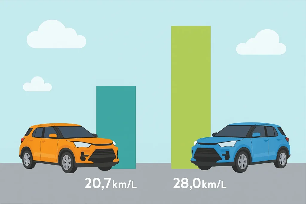 レックスとロッキーの燃費性能を比較
