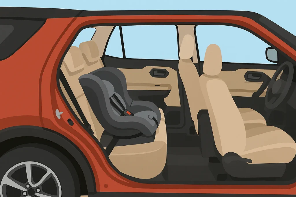 後部座席の空間とチャイルドシートの適合性