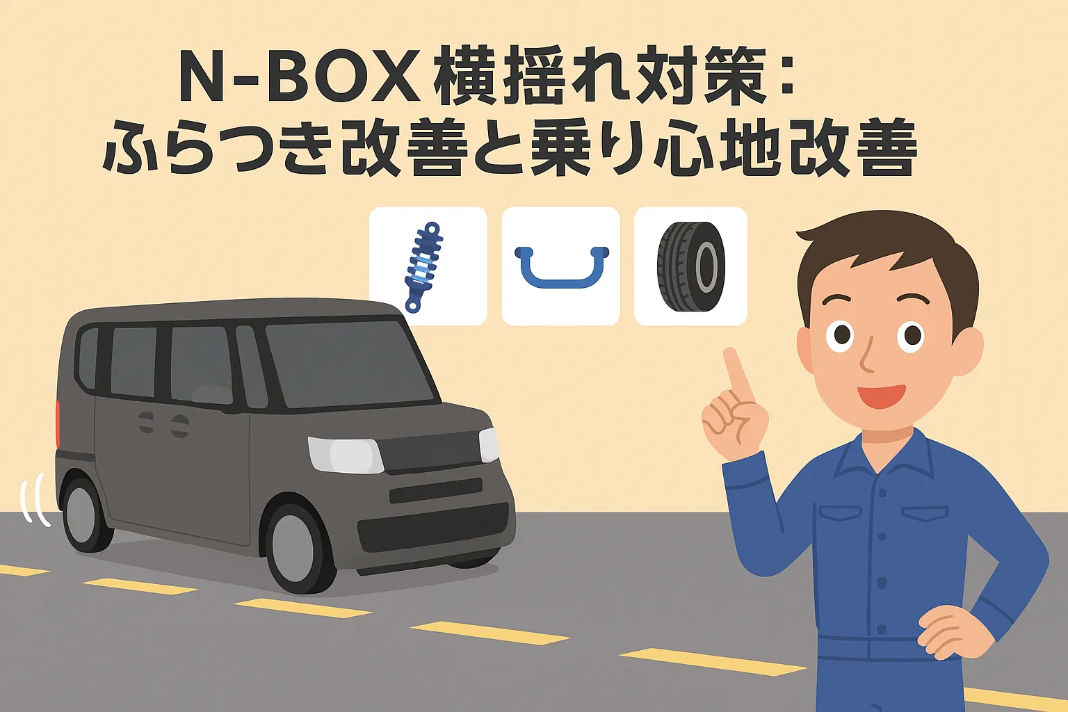 N-BOX横揺れ対策：ふらつき改善と乗り心地改善