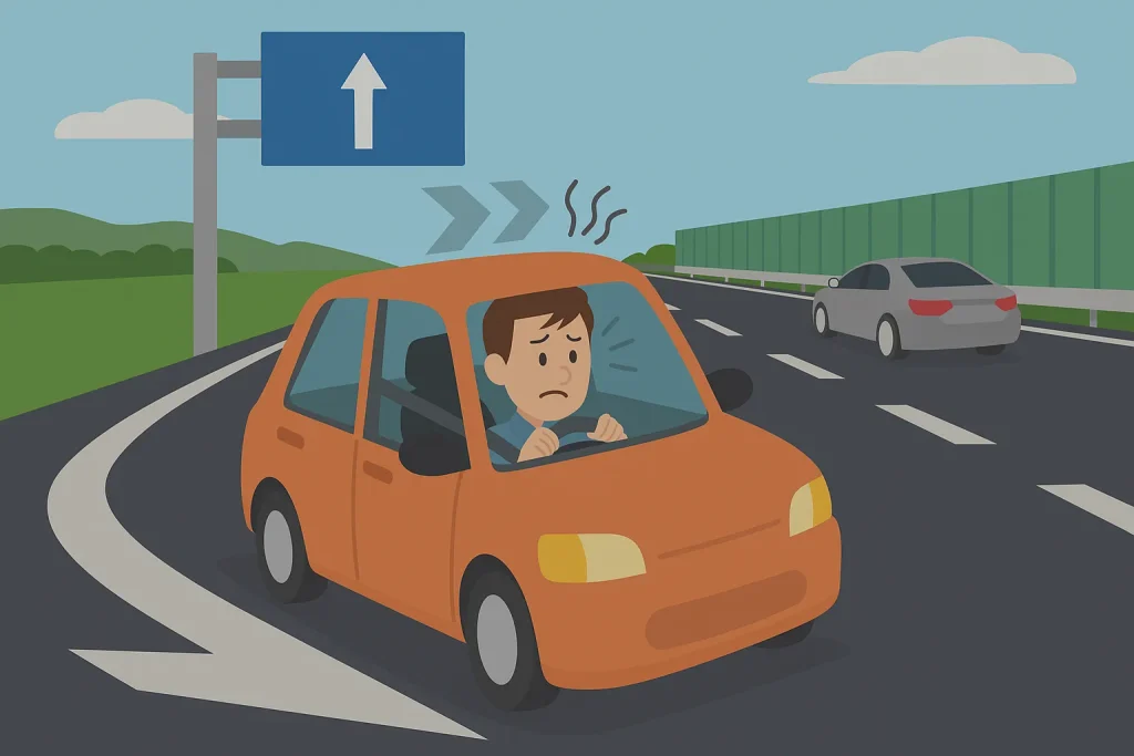 高速合流時に加速不足で焦る場面