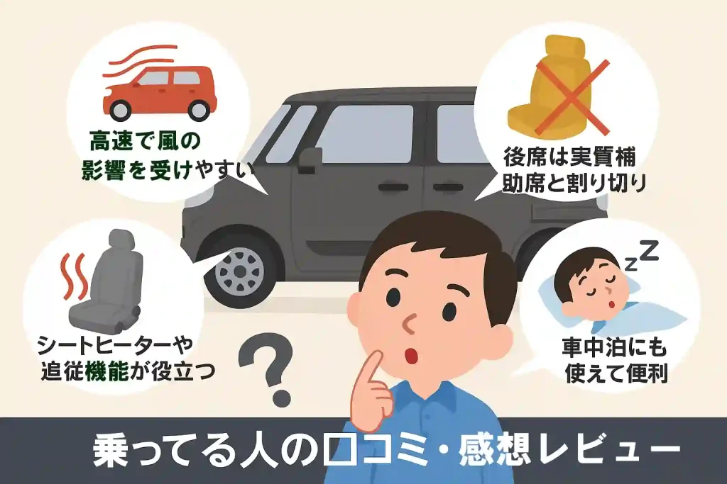 乗ってる人の口コミ・感想レビュー要点