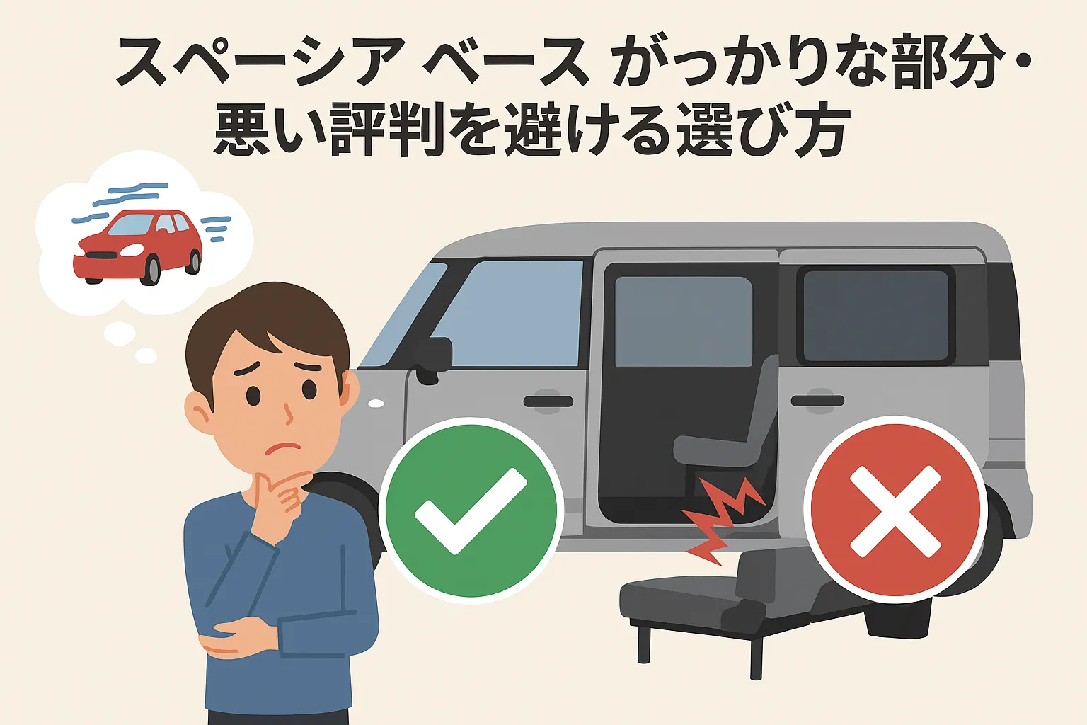 スペーシア ベース がっかりな部分・悪い評判を避ける選び方