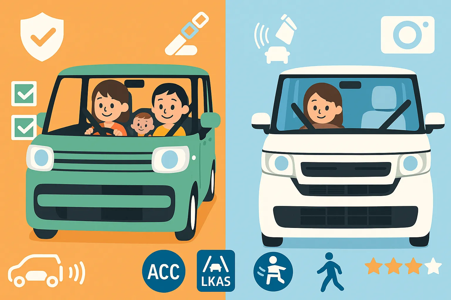 安全性から見るスペーシア Nボックス比較