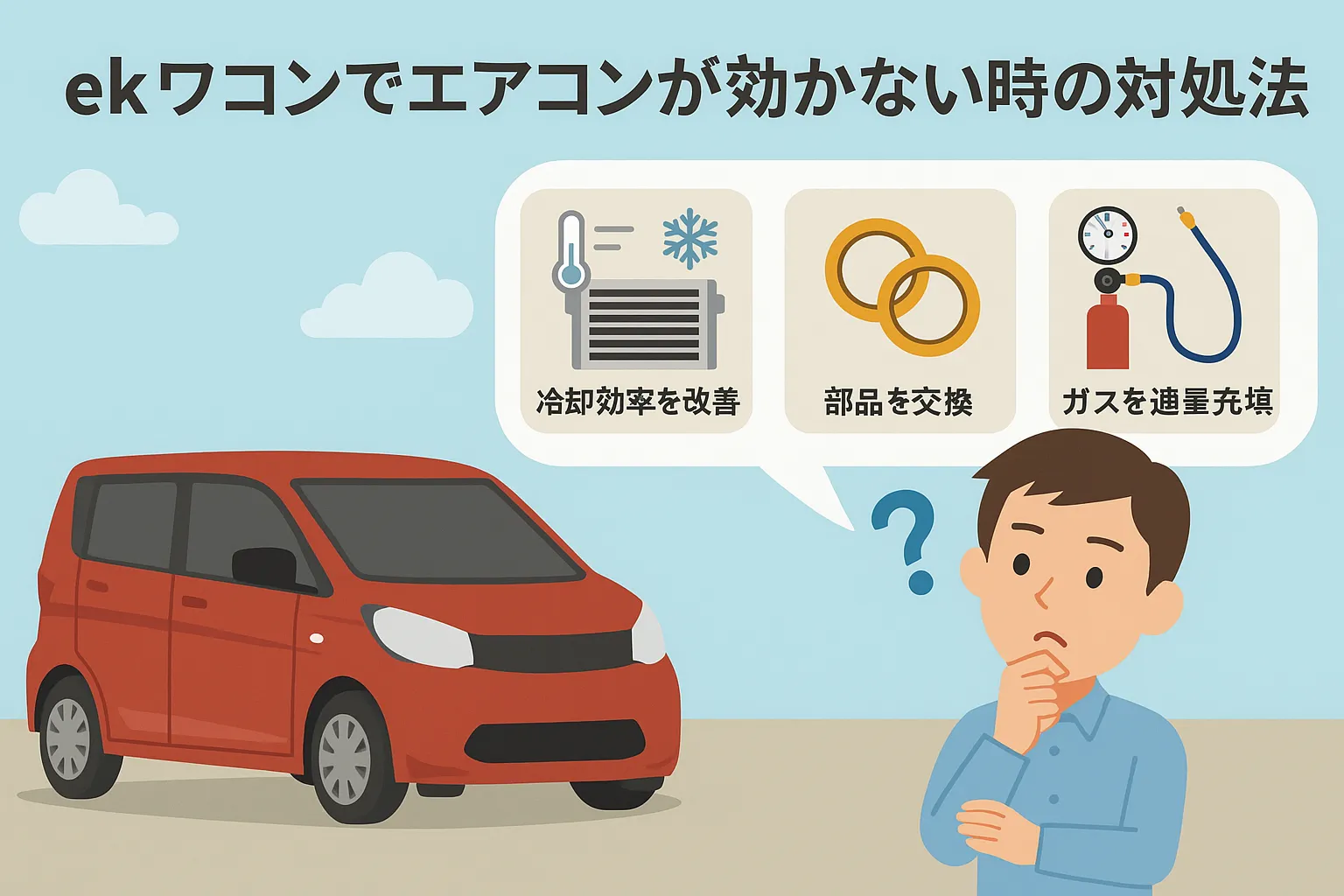 ekワゴンでエアコンが効かない時の対処法