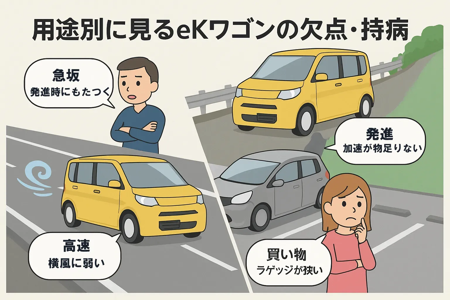 用途別に見るekワゴンの欠点・持病
