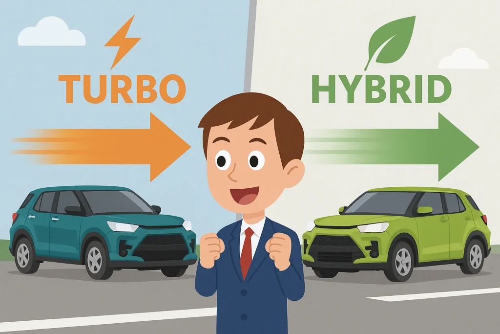 ライズのターボとハイブリッドの加速比較
