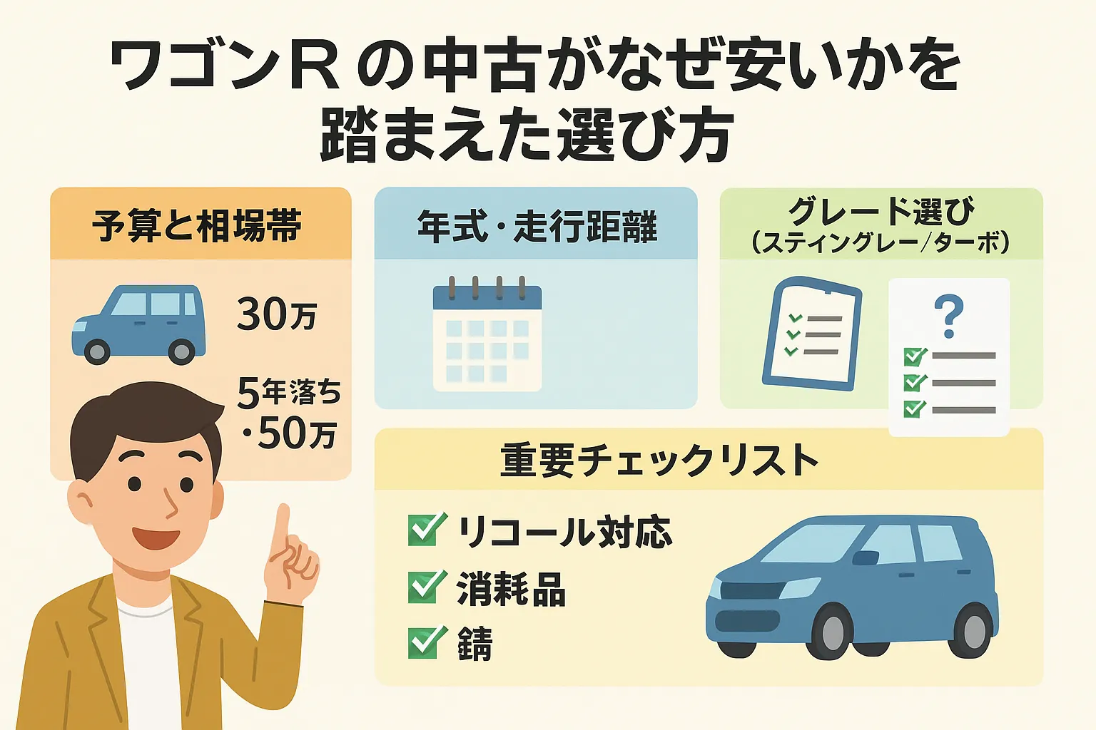 「ワゴンRの中古がなぜ安いか」を踏まえた選び方