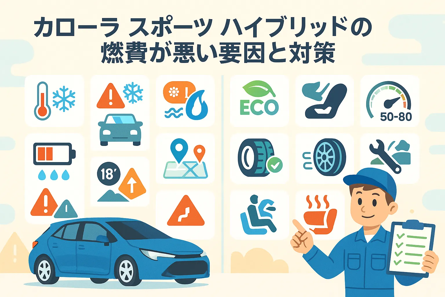 カローラ スポーツ ハイブリッドの燃費が悪い要因と対策