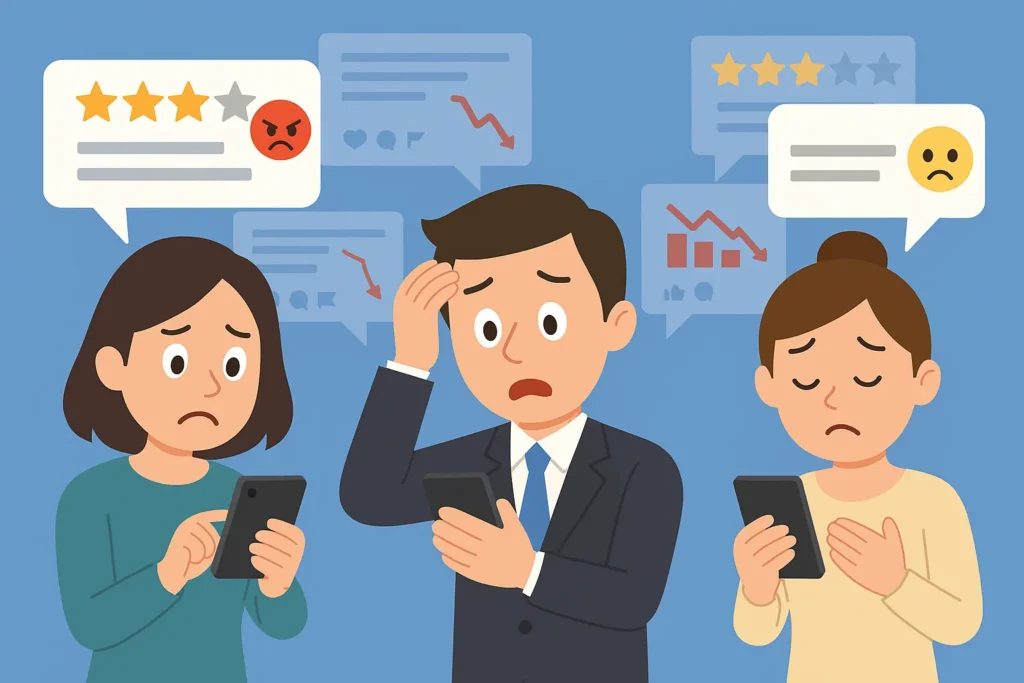 ネットの 口コミ・感想レビュー から見るユーザー不安