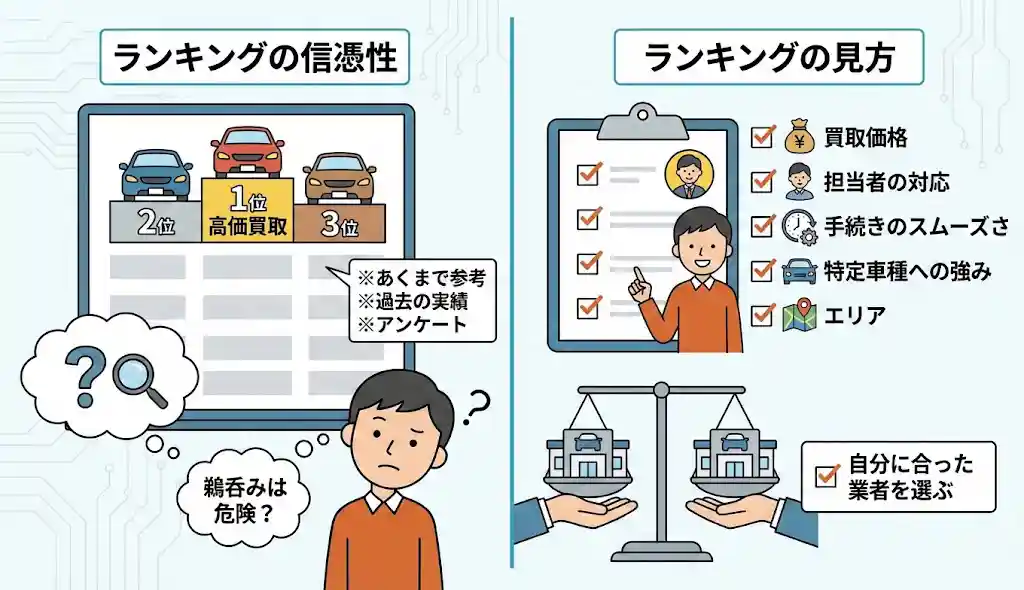 車高価買取ランキングの信憑性と見方