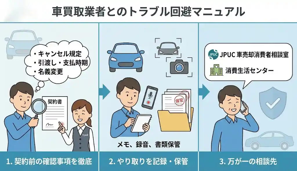 車買取業者とのトラブル回避マニュアル