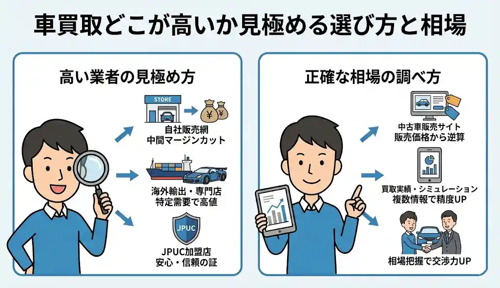 車買取どこが高いか見極める選び方と相場