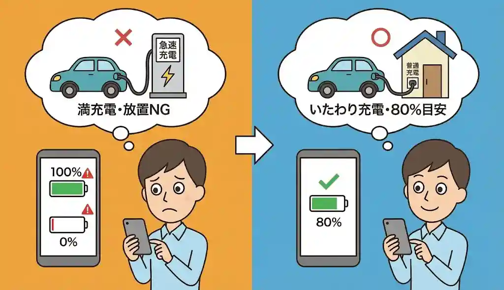 バッテリー劣化を抑える充電のコツ