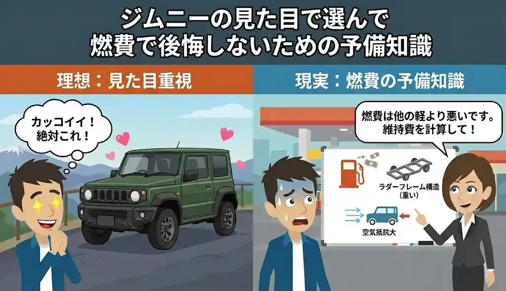 ジムニーの見た目で選んで燃費で後悔しないための予備知識