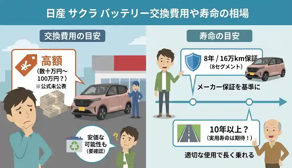 日産 サクラ バッテリー交換費用や寿命の相場