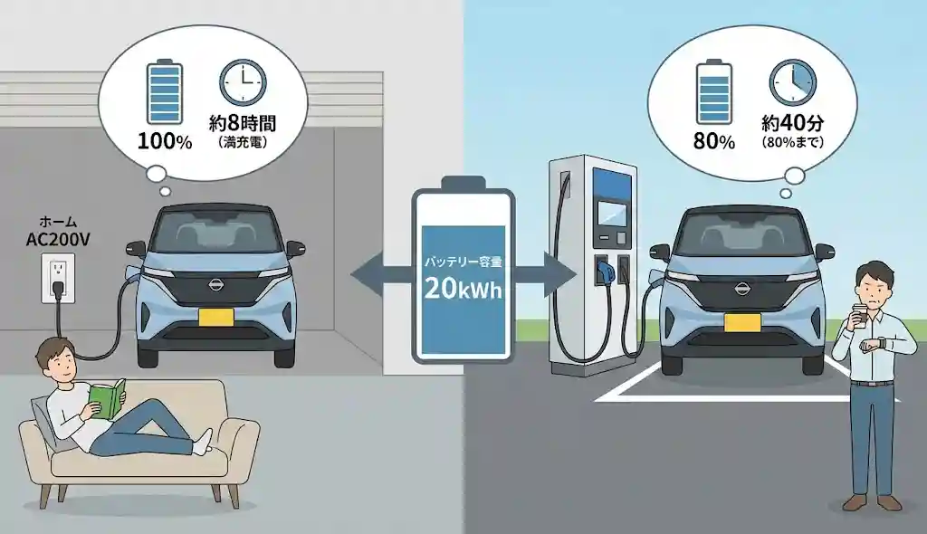 充電時間とバッテリー容量