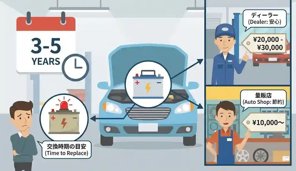 12Vバッテリー交換の相場と時期