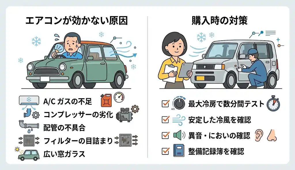 エアコンが効かないトラブルの原因と購入時の対策
