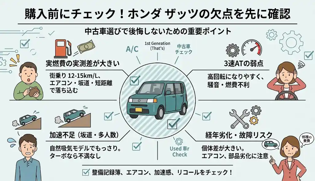購入前にチェック！ホンダ ザッツの欠点を先に確認