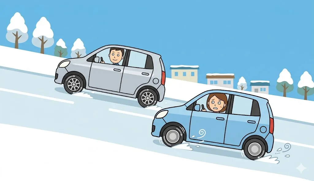 2WDとの違いと雪道での差