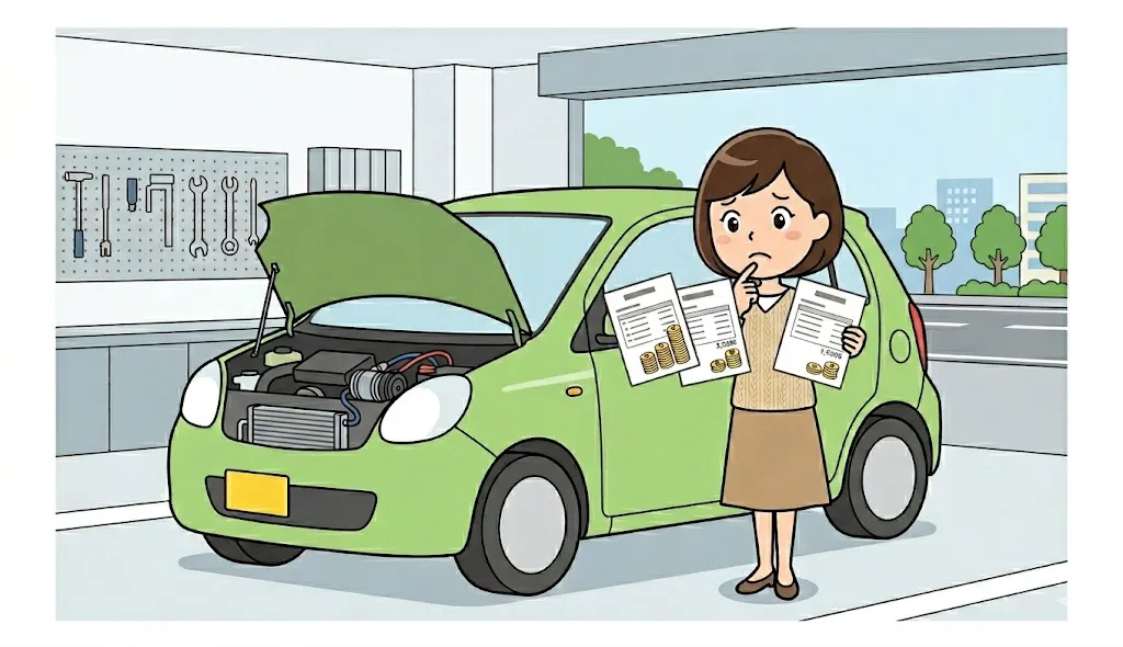 ミライースのエアコン修理費用の目安