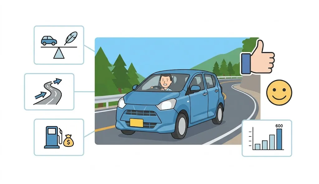 ミライースが速いと感じる条件と評価