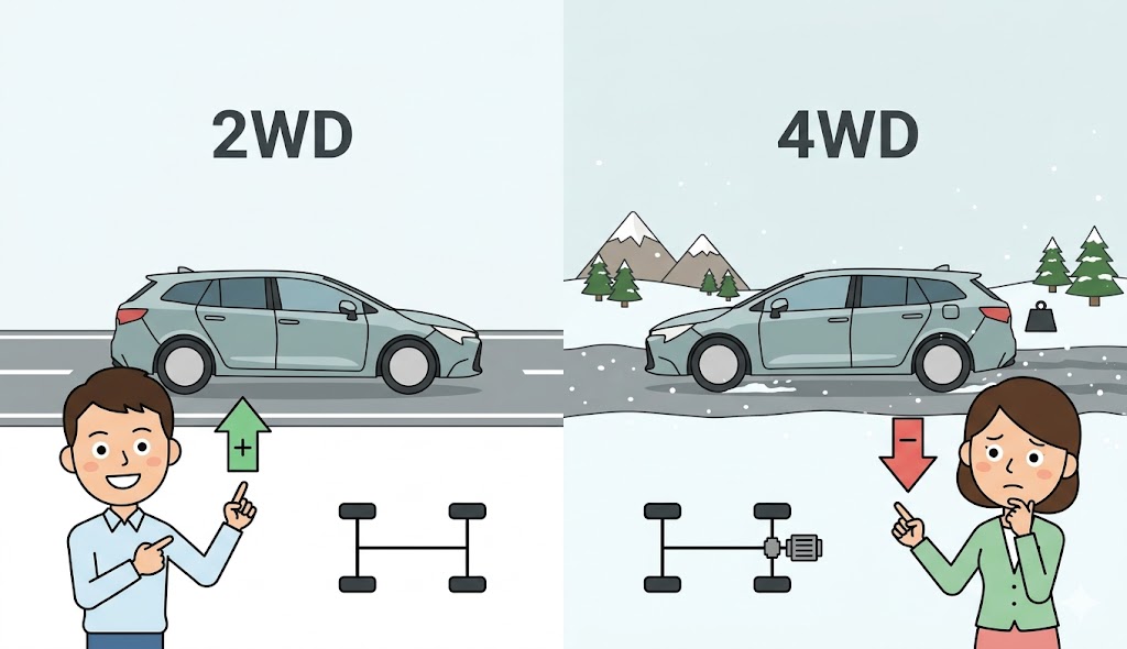 4WD燃費と2WDの違いを比較