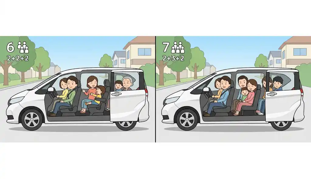 6人乗りと7人乗り違い
